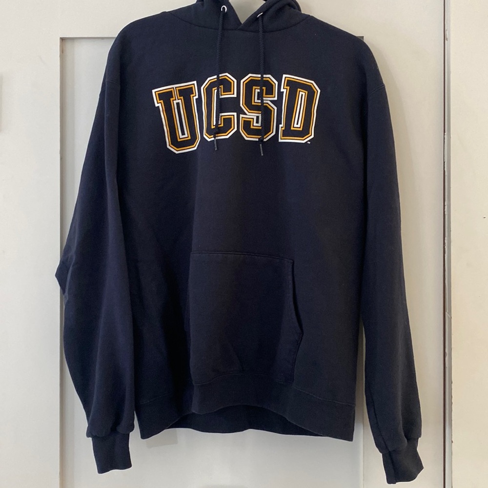 Authentic Champion UCSD Hoodie Sweatshirt in Navy, size Large, like new
